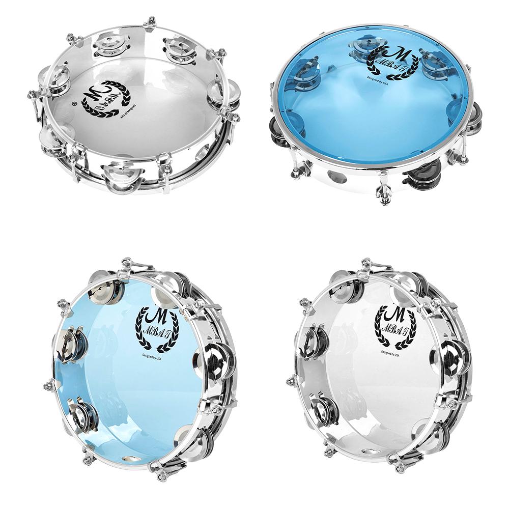 8/10 Inches Tambourine Adjustable Tone Hand Held Drum Self-tuning Sound Double Row Jingle Drum Children Enlightenment Music Toys