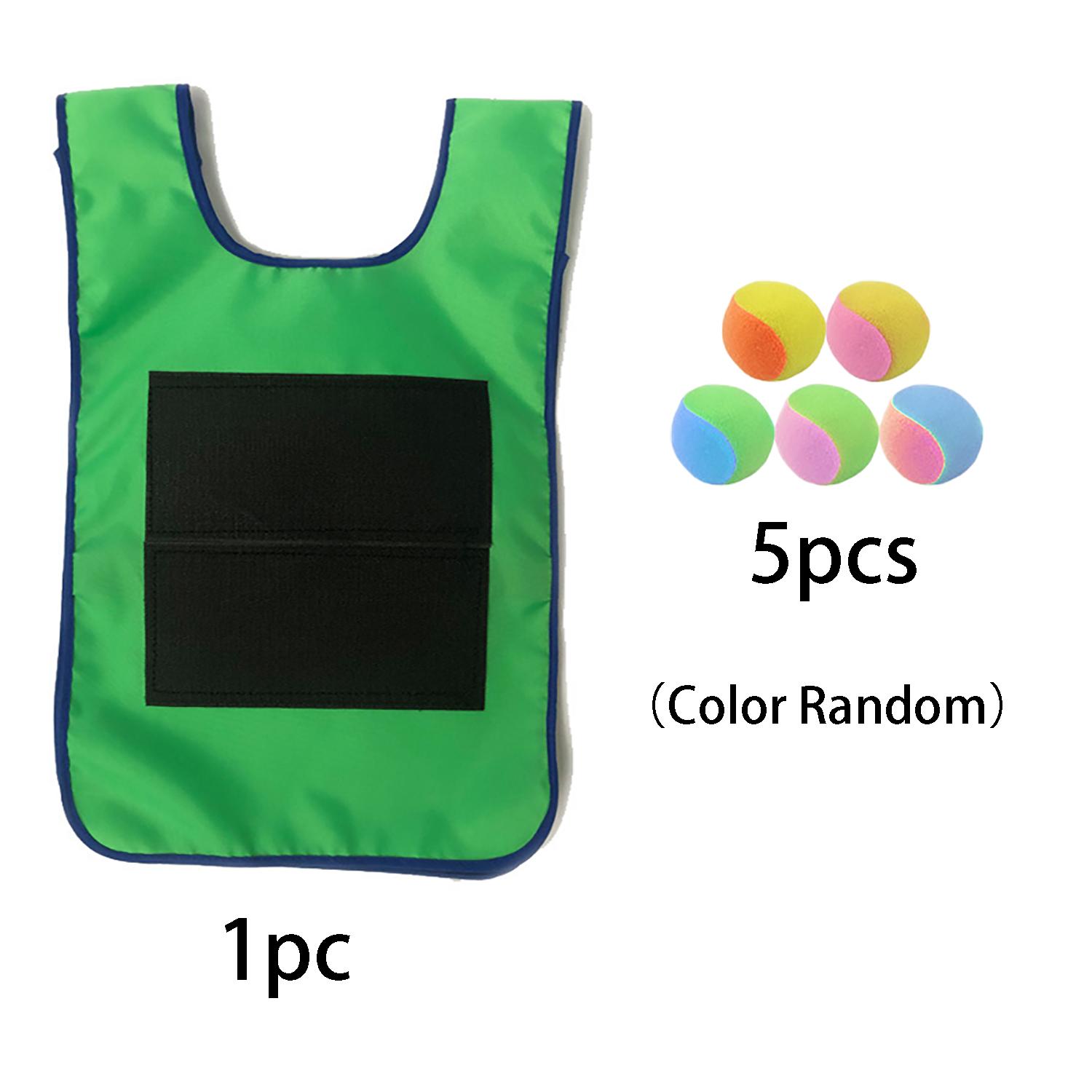 Children s outdoor dodgeball toys, sticky jerseys, sticky balls, sensory integration training, throwing, sticky vests зелёный