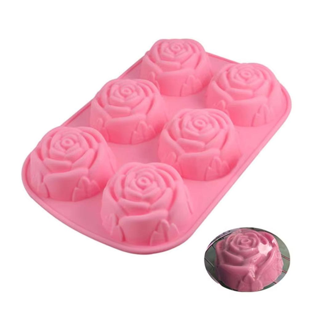 Flexible Silicone Mold for Chocolate Making High Temperatures Resistant Candy Mould Rose Shaped Dessert Bakewares