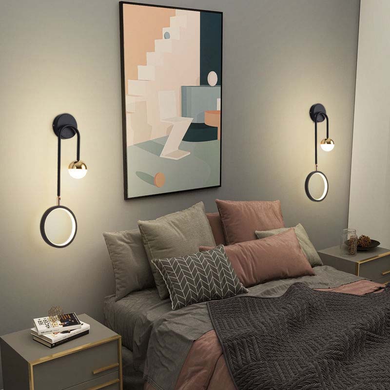 Lampă de perete de noptieră pentru dormitor scandinav simplu de lux, personalitate creativă, perete de fundal pentru living, noptiere pentru dulap TV