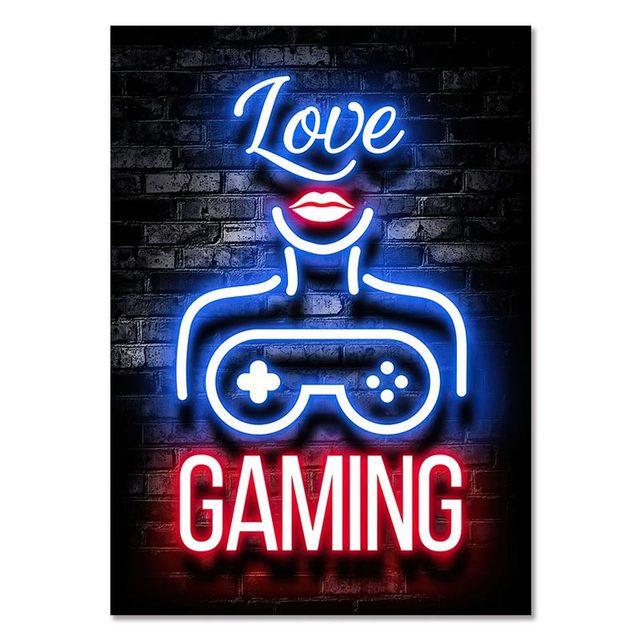 Gaming Room Decoration Poster Wall Art Video Game Canvas Painting Playroom Decor Picture for Gamer Boy Bedroom Prints Decor