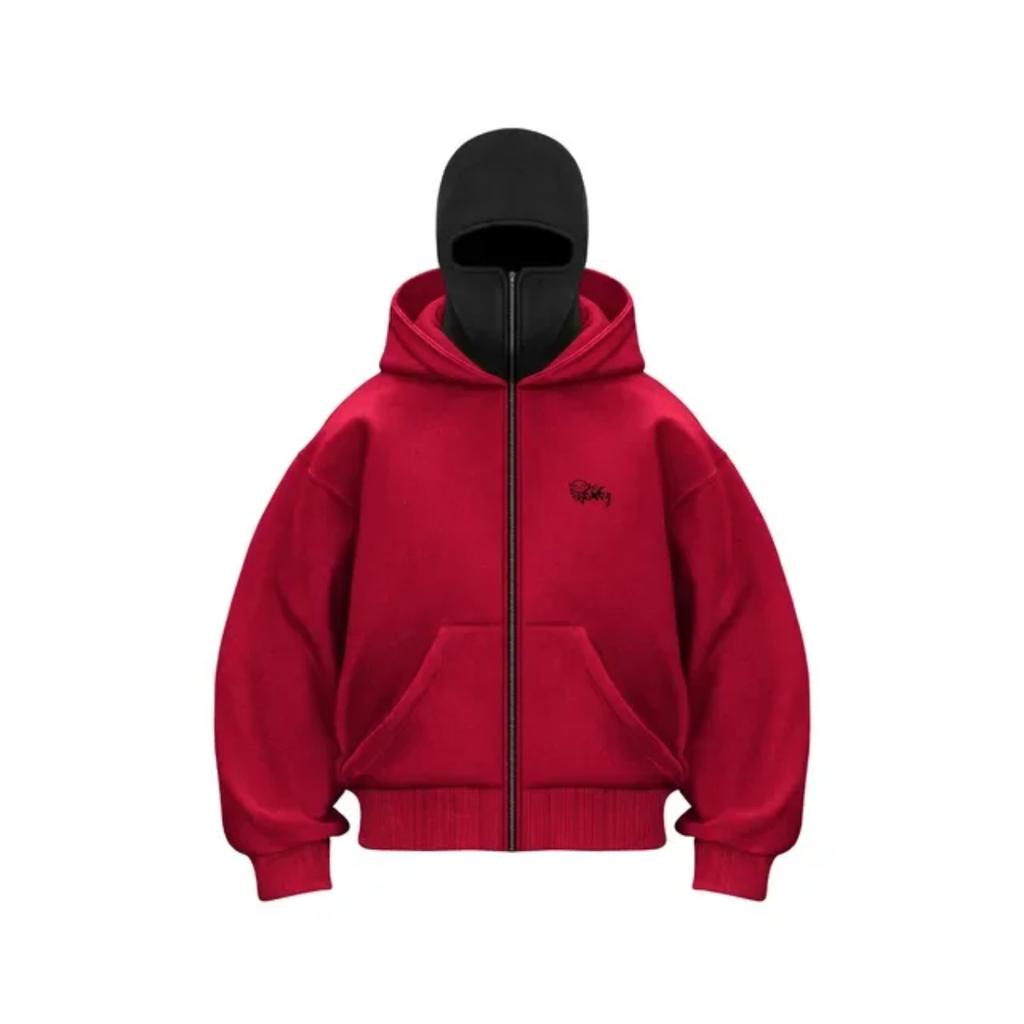 VibeStreet New Autumn Winter Hoodie Mens Loose Hooded Zipper Jacket Gothic Star Fashion Punk Y2k Hip Hop Harajuku Clothing Men Sweatshirts Oversized