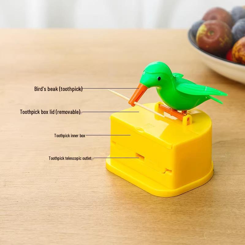 Little Bird Pop-Up Toothpick Holder - Creative, Manual Press, and Refillable