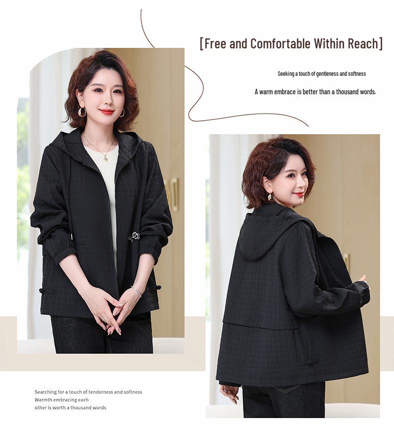 Elegant Mid-Length Trench Coat for Middle-Aged & Elderly Women - 2025 Spring & Autumn Fashion Collection