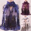 1PC Fashion Women/Lady's Silk Scarves Chiffon Transparent Long Soft Wrap Shawl Stole Peacock Scarf