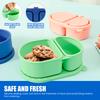 4 Pcs Snack Container Silicone Double Compartment Sauce Container with Lid Collapsible Food Storage Containers Kitchen Accessory