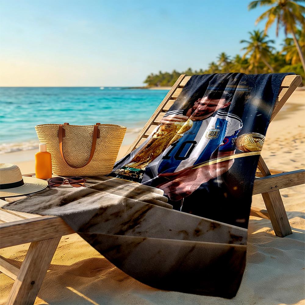 Messi Beach Towel Quick-Dry Soft Microfiber Comfortable Lightweight Portable for Swimming,Beach,Camping, Travel, Beach Accessories,Gym