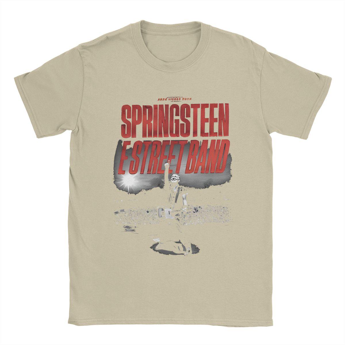 

Футболки World Bruce Springsteens The Rock Music Tour, одежда для мужчин и женщин, хлопковая винтажная футболка с коротким рукавом, одежда XXXXXL хаки