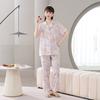 Cotton and silk pajamas women's spring and summer short-sleeved large-size suit spring and autumn thin cartoon printed loungewear