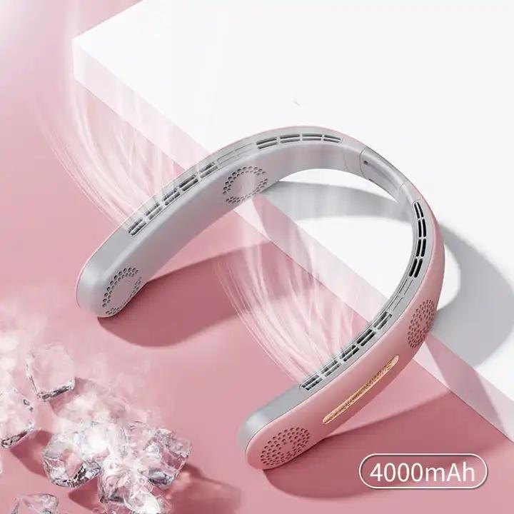 

Вентилятор для носіння на шию USB Портативний вентилятор охолодження Відкритий акумуляторний спортивний міні-вентилятор намисто вентилятор Безшумний вентилятор на шию 4000 мАг ГАРЯЧИЙ літній кулер рожевий