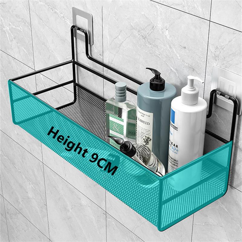 Wall-mount Bathroom Shelf Shower Shampoo Rack Toilet Accessories Kitchen Free Punch Condiment Storage Basket Bathroom Organizer