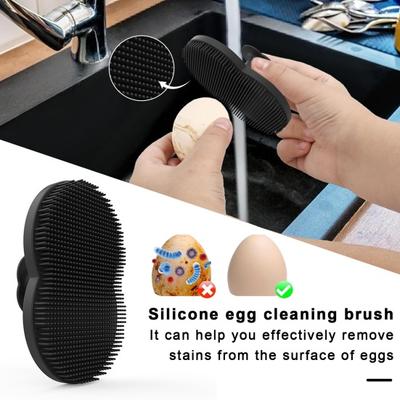 Spazzola Pulizia Uova in Silicone Setole Morbide Lavauova Pulitore per Uova di Pollo e Pollame