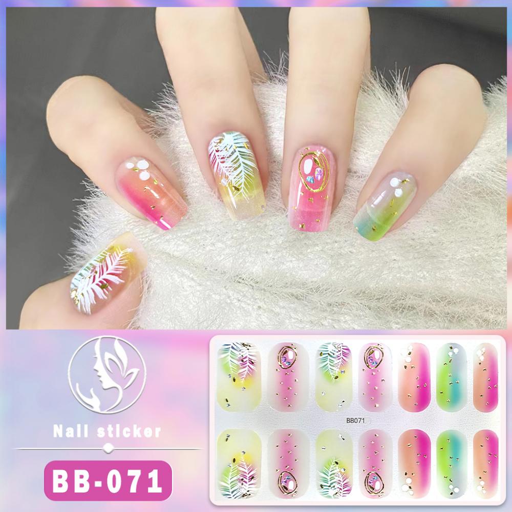 Three-dimensional Waterproof No-bake Gel Nail Polish Film Full Sticker, Spring and Summer Nail Art Film Paper Nail Film Paper