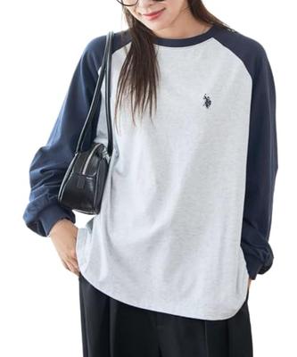 WEGO Custom-Made U.S. POLO ASSN. Women's Long Sleeve T-Shirt, Single Pointed Design, Solid Color, Street Style, Simple, Gift, Spring/Summer, Autumn/Wi