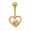 Belly Button Rings Gold Plated Shiny Cubic Zirconia Skin-friendly Durable Navel Ring for Beach Travel Daily Use