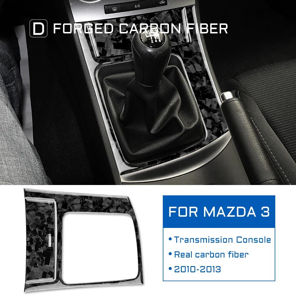 Para Mazda 3 2010 2011 2012 2013 Fibra de Carbono Forjada Suave Real Accesorios Panel de Marco de Palanca de Cambios de Coche Cubierta Pegatina Adorno Interior