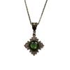Collana Pendente Croce Floreale Filigrana Pietra Occhio di Gatto Verde Colore Bronzo Vintage Vittoriano Medievale per Donne Gioielli Choker Goth