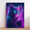 Punk Neonlicht Zukunft Tiere Katze Hund Löwe Panda Pferd Poster Nordische Wandkunst Druck Leinwand Malerei Bilder Wohnzimmer Dekor