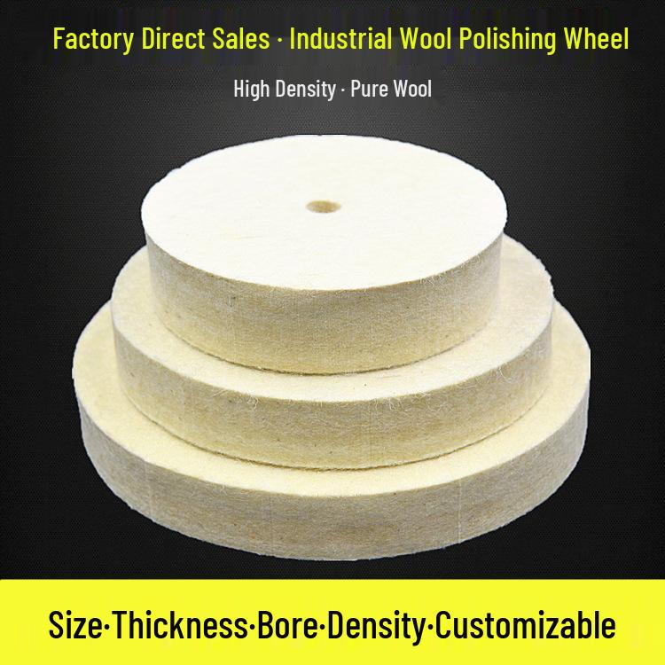 High-Density Wool Felt Polishing Wheel for Metal, Glass & Plastic - 15mm