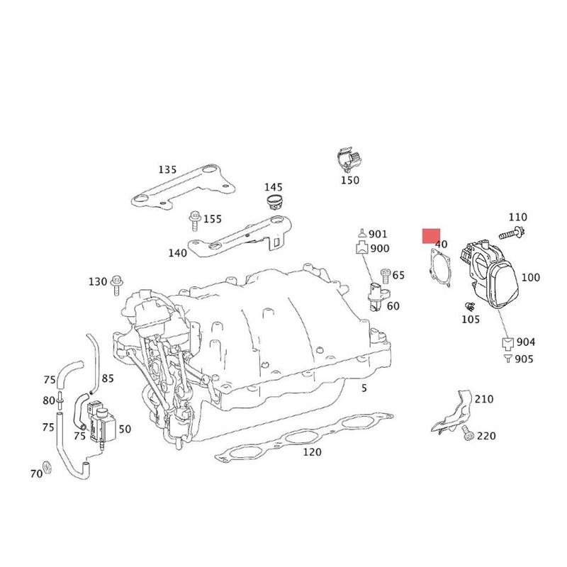 A2721410980 2721410980 Ansaugkrümmerdichtung für Mercedes Benz W212 W203 W204 W211 Autozubehör