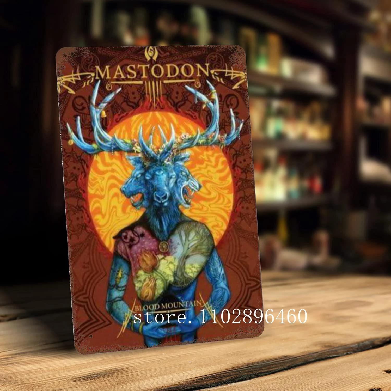 

mastodon Певец Металлические Таблички и Знаки настенный декор Винтажные Жестяные Таблички Капитан Металлический Постер Декор для Бара Паба Клуба Настенное Украшение 20x30cm（7.8x11.8inch）