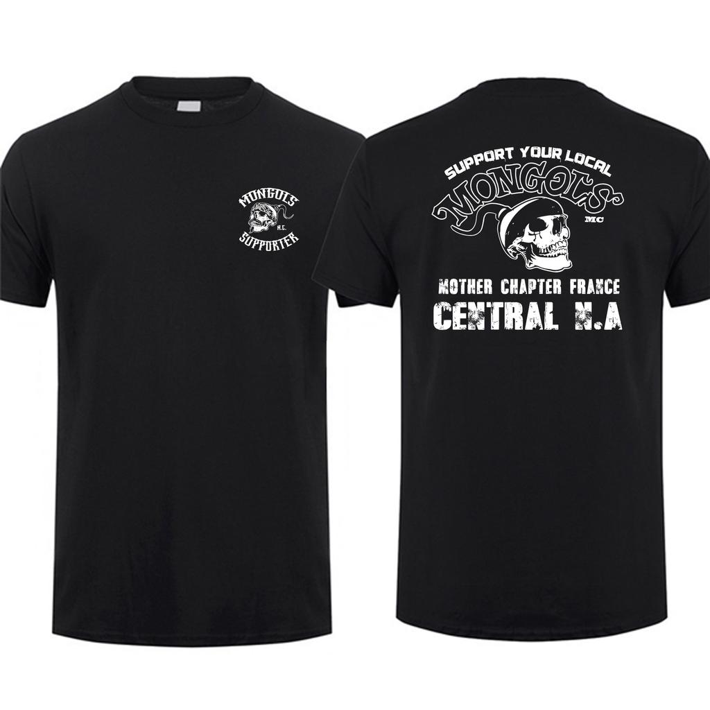 Erstaunliche T-Shirts Herren T-Shirt Übergroß Lässig Essential Mongols Logo Motorrad Union T-Shirt Herren T-Shirts Grafik Streetwear