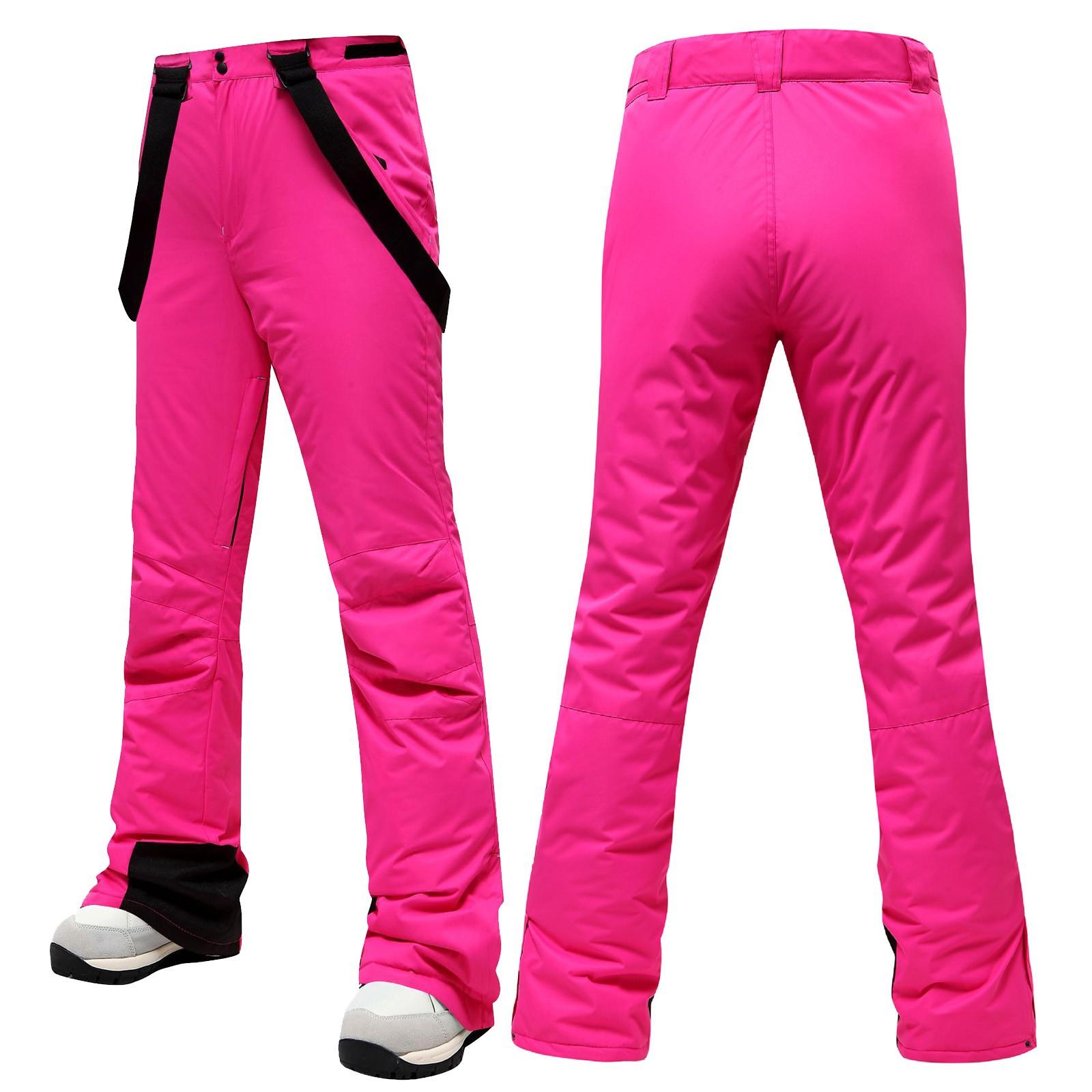 

Женские водонепроницаемые утепленные брюки на подтяжках для сноуборда, снежные лыжные полукомбинезоны XL горячий розовый