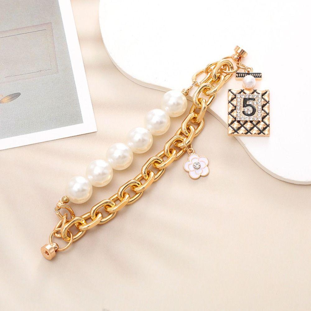 

Double Chain Phone Charms Pearl Mobile Phone Lanyard Cute Pearl Phone Chain Phone