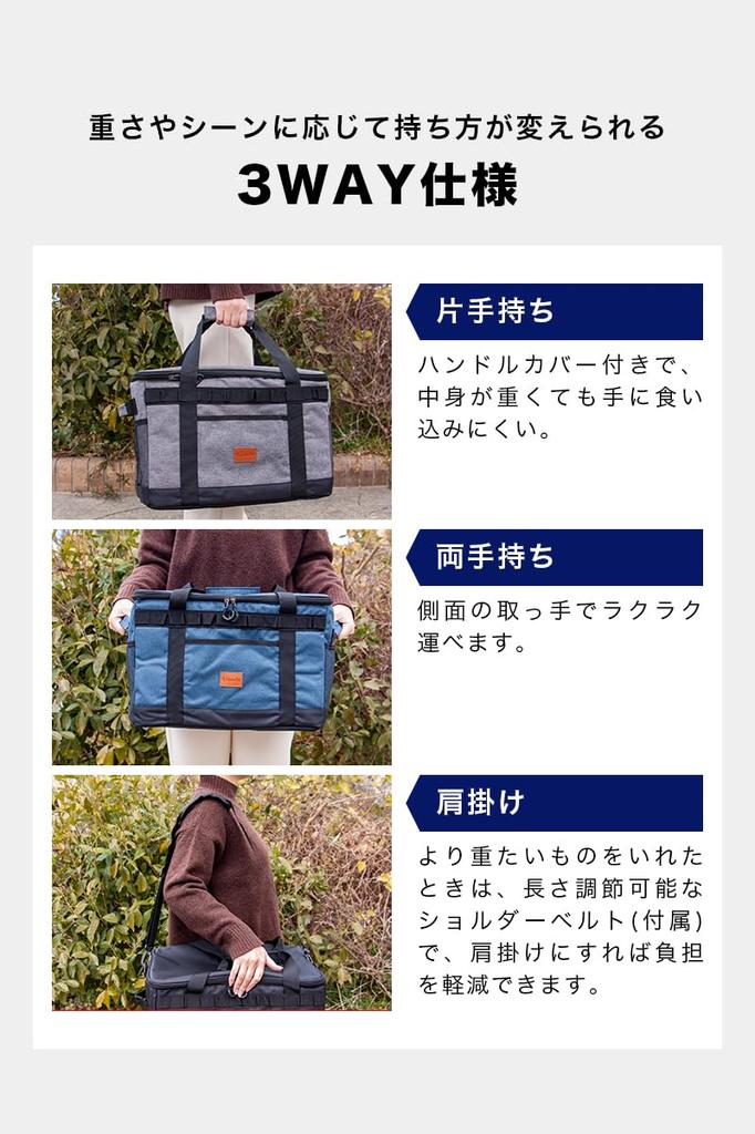 Cooler Box Soft Cooler Bag Large Capacity 42L with Bottom Plate Foldable Storage Lightweight Waterproof Cooling Warming Power Double Zipper Handle