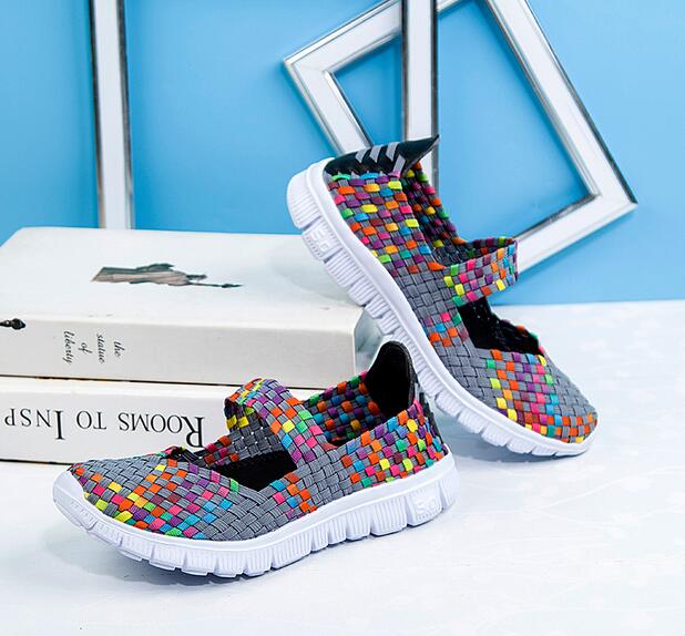 Summer Mary Jane Sandals Lady Handmade Braid Sandals Women Weave Flat Shoes Plus Size Beach Shoes