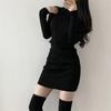 Autumn and Winter Inner Bottom Turtleneck Knitted Sweater Dress Solid Color Elegant Women Hip-wrapped Bodycon Short Party Dresses Fashion Clothing