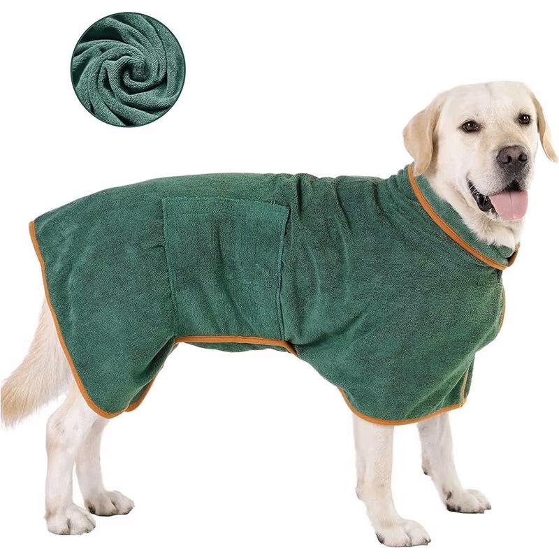 Quick-Dry Pet Bathrobe: Breathable, Absorbent Full-Body Wrap for All Seasons
