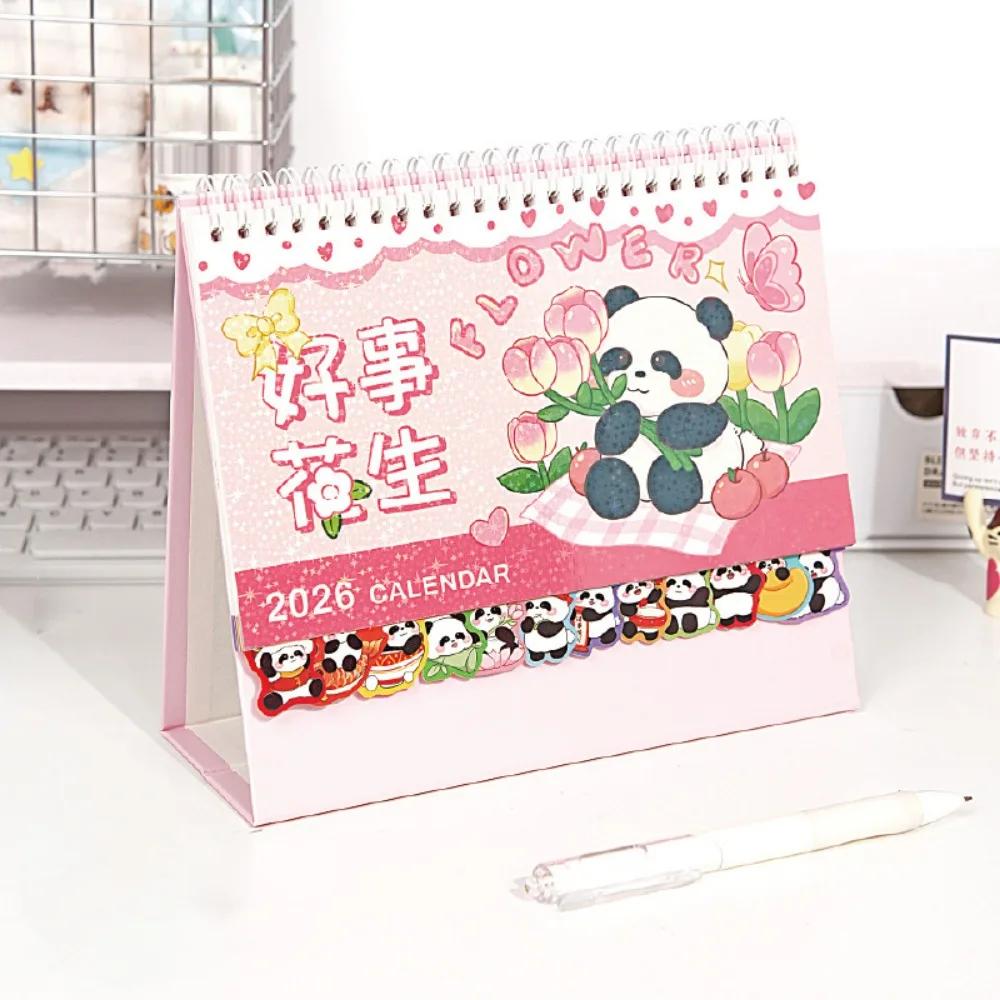 Memo Notes 2026 Desk Calendar One Month to View Cartoon Monthly Calendar Coil Binding Learning Plan Calendar Study Planning