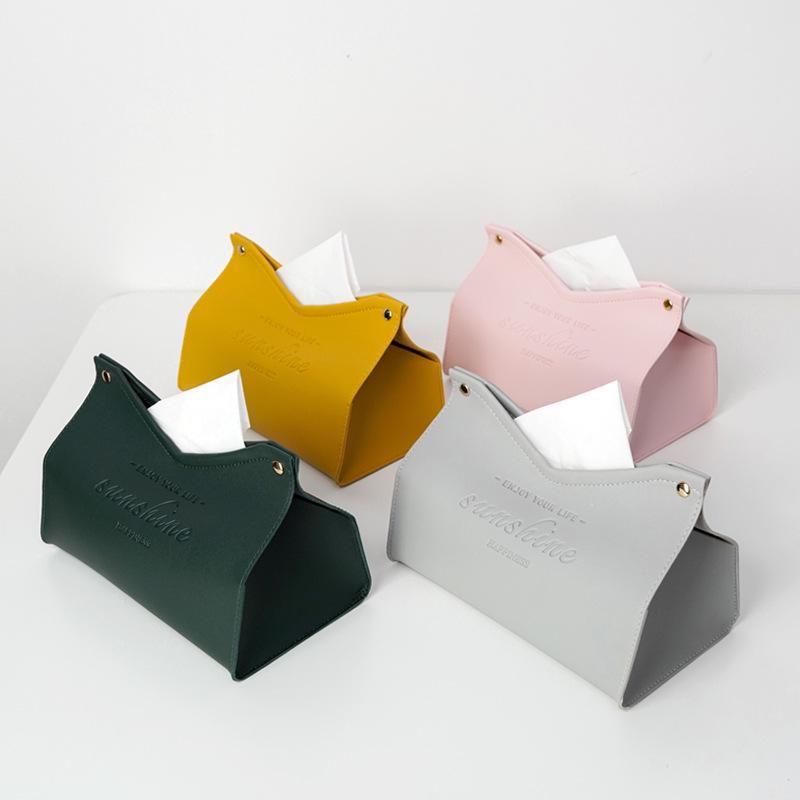 Modern Leather Tissue Box Dispenser for Home, Hotel, or Kitchen