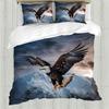 Motorcycle Eagle Printed Duvet Set Bedding Set With Pillowcase Quilt Cover Three-Piece Set