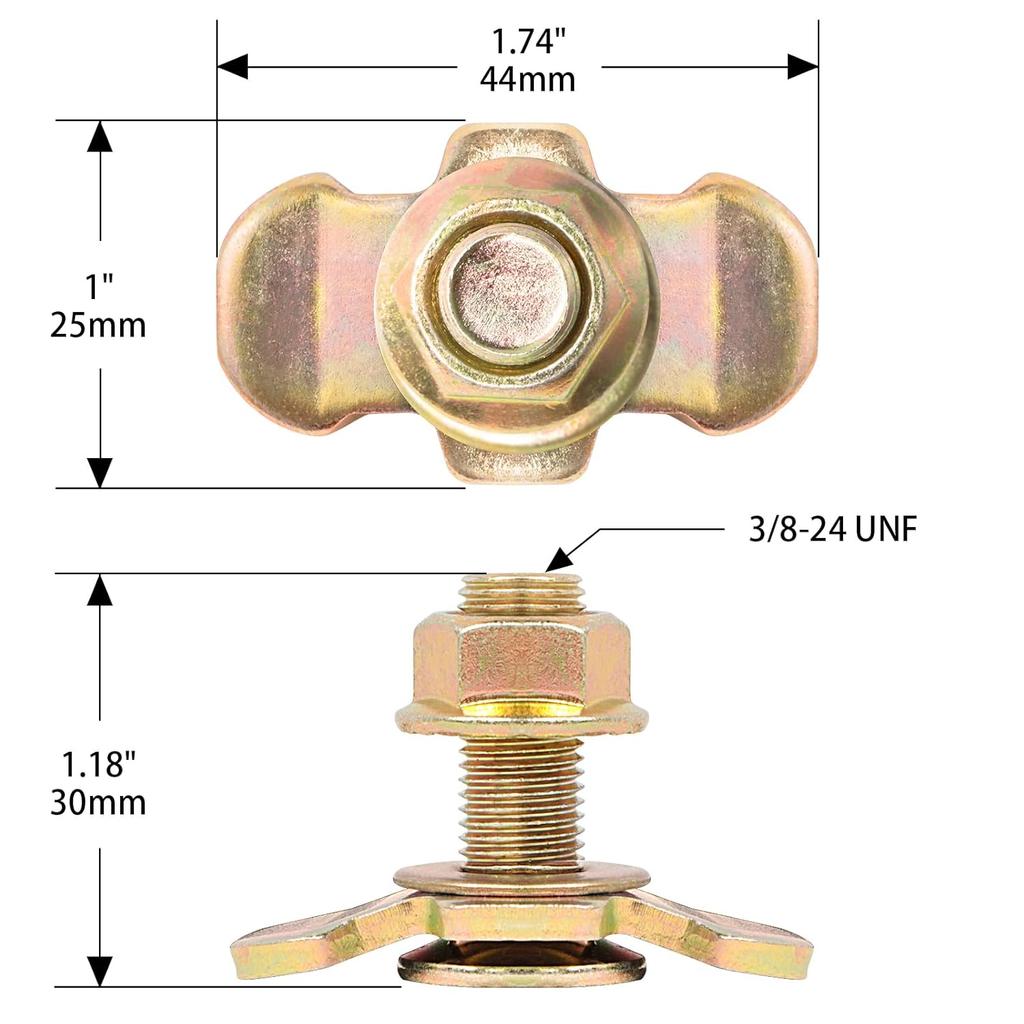 L Track Threaded Stud Fittings L-Track Threaded Double Stud Lug Fitting Tie Down, Used With L Track Rails For Truck Bed Or Trailer Cargo Control,