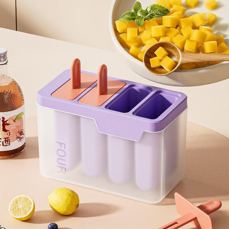 Popsicle/Sorbet Mold Food Grade Household Popsicle Making Ice Box Abrasive Tools With Lid Homemade Ice Cream Artifact