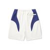 Li Ning Color Block Mid Rise Straight Loose Sports Shorts Men Shorts Off-White Shadow-Purple Blue AKSU165-2
