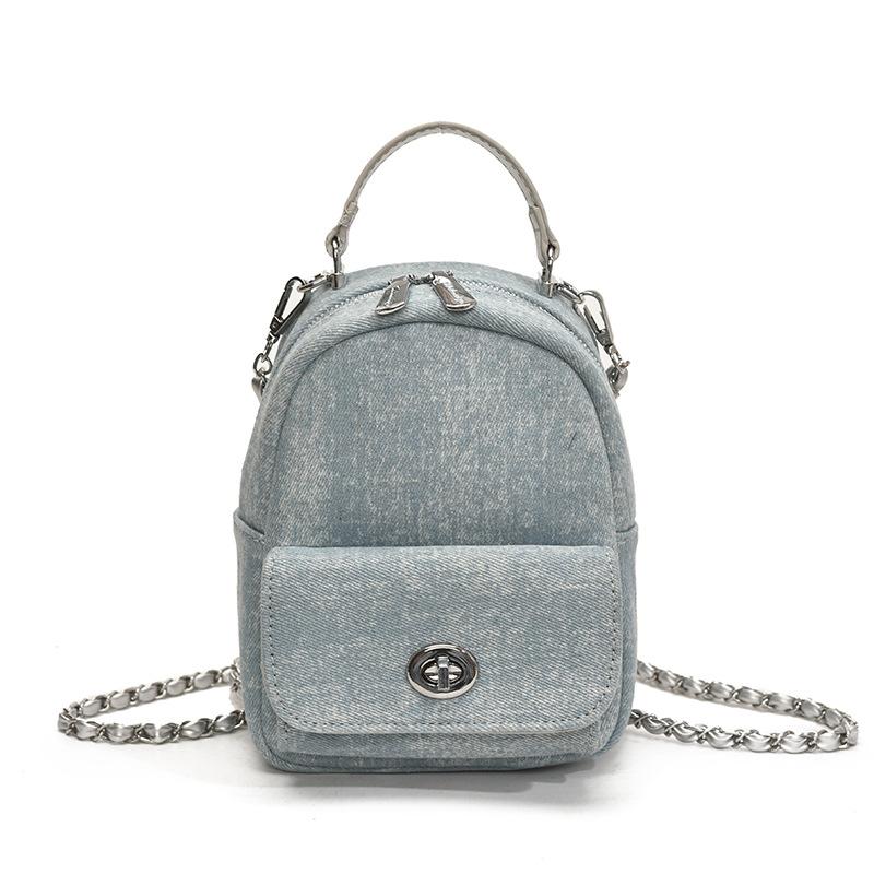 Denim Chain Portable Small Backpack Female New Backpack Female