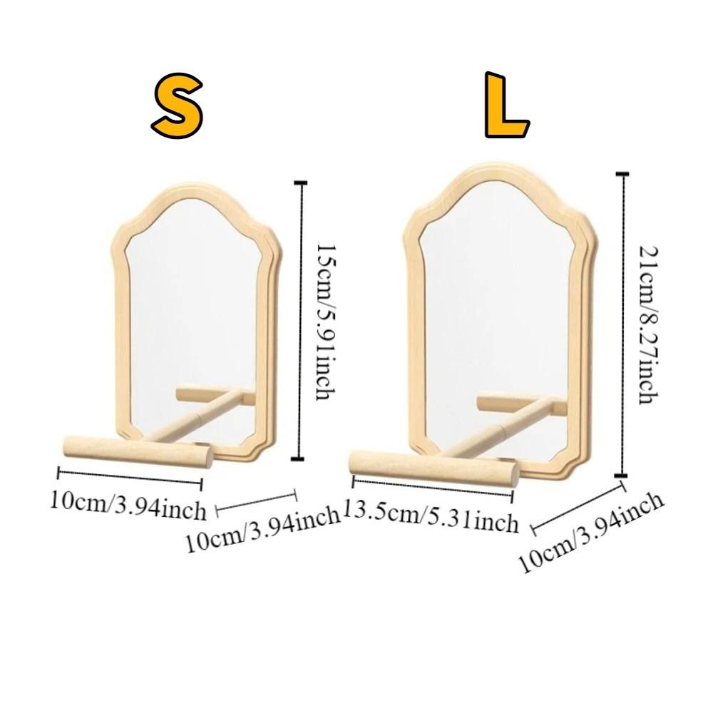 Wear-Resisting Bird Mirror Perch Bite-Resistance Parrot Platform Stand Parrot Mirror Toy Playing