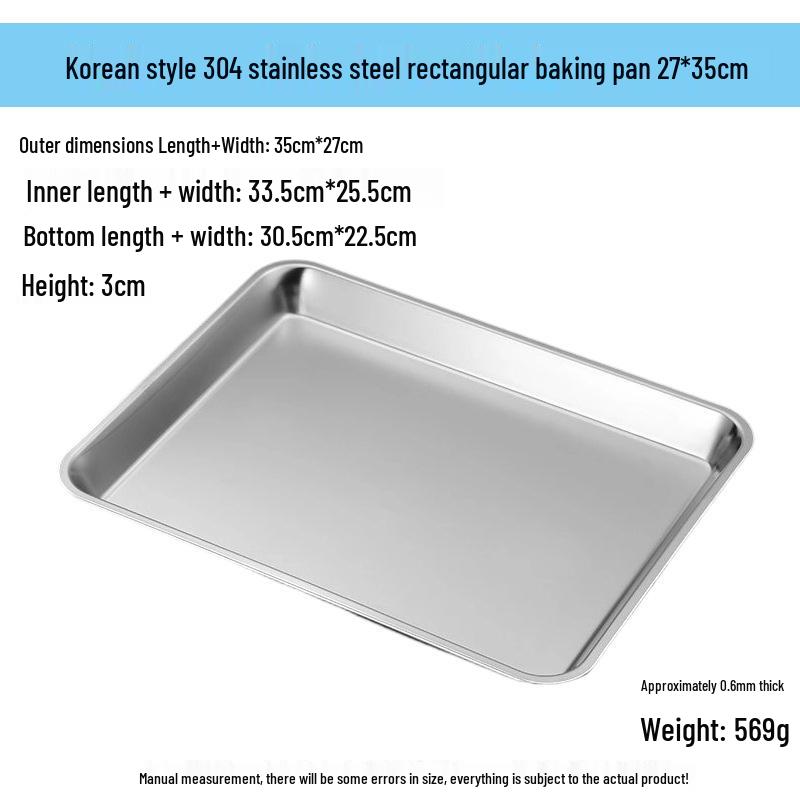 304 Stainless Steel Rectangular Grill and Baking Pan Set with Oil Draining Rack