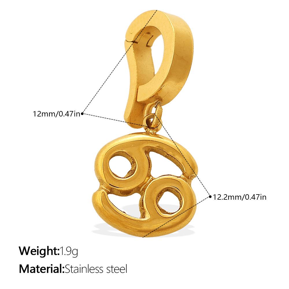 Summer Seaside Vacation Wind Golden Twelve Constellations Bikini Buckle Pendant Gold-plated DIY Accessories