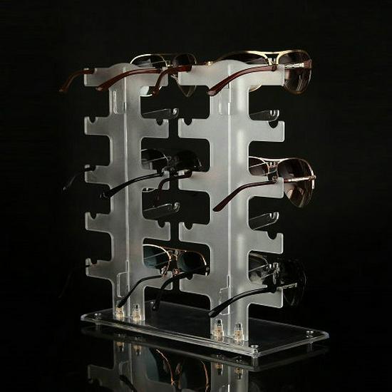 Double Row Sunglasses Rack - 10 Pair Plastic Display Stand