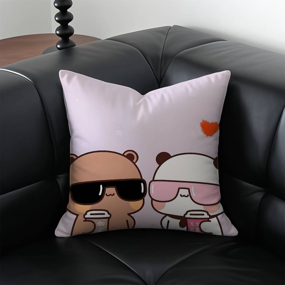 Cartoon Role Bubu Dudu Couple Pillow Case Anti-dustmite Pillowcase Invisible Zipper Silky Short Plush Sofa Cushion Cover