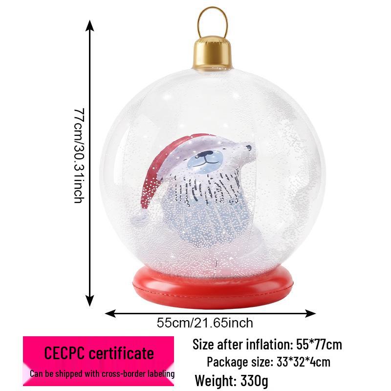 Eco-friendly PVC Inflatable Christmas Cartoon Ball for Courtyard Decoration