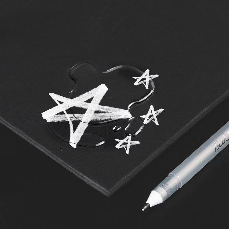 3/5Pcs White Gel Pen 0.8mm Highlight Marker Pen Black Cardboard Manga Painting Pen Art Sketch Drawing Stationery