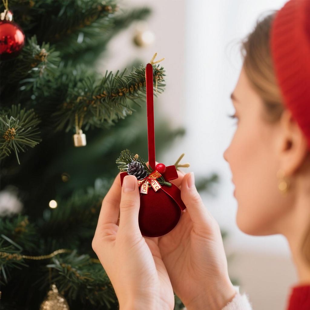 Vánoční vločkovaný zvonek vánoční stromek ozdobný přívěsek