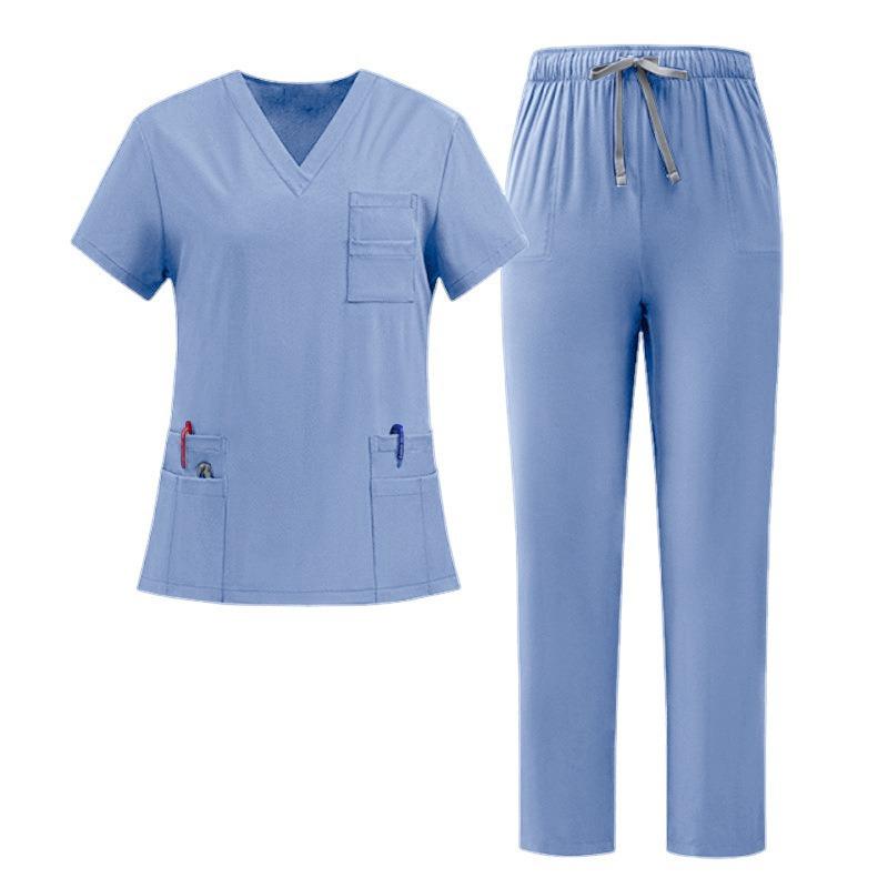 Abbigliamento da Lavoro Nero Bellezza SPA Abiti Medici Uniformi Uomo Donna Dentista Clinica Veterinaria Abiti da Lavoro Uniformi Chirurgiche Set Scrubs