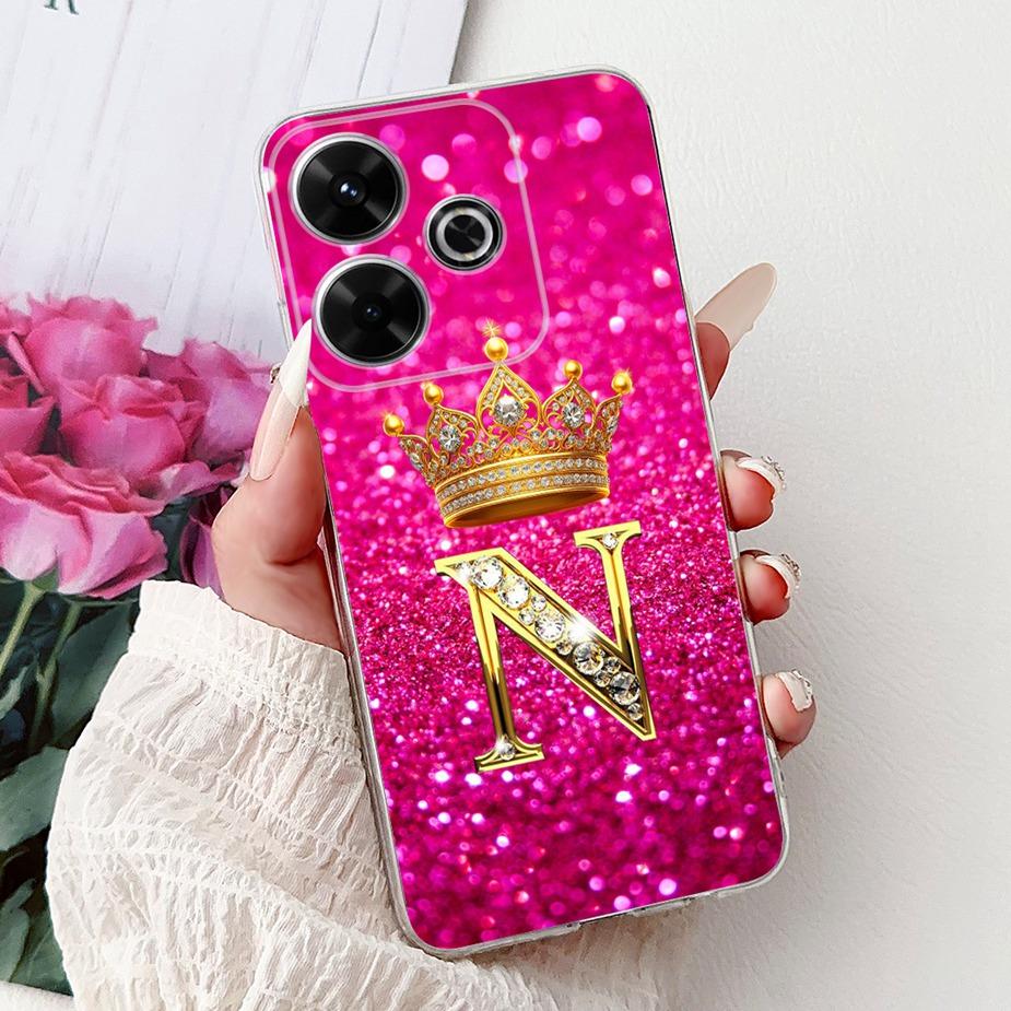 For Xiaomi Redmi 13 Case New Letters Cover 6.79'' Clear Silicone Soft TPU Phone Case For Xiaomi Redmi 13 Redmi13 Back Cover Bags