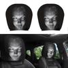 2Pcs Funny Face Expressions Car Pillowcase Exaggerated Car Seat Headcover  Automobile Interior